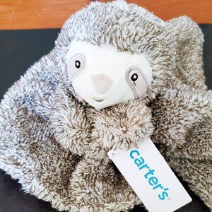 Sloth Plush Stuffed Animal Snuggle Security Blanket  New with Tags Carter's